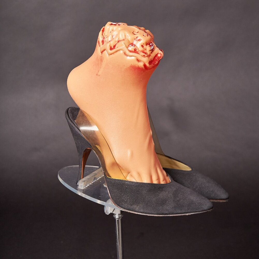 1950s Black Heels Clear Slingback Shoes